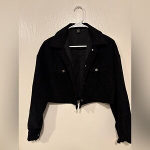 Black Cropped Corduroy Jacket